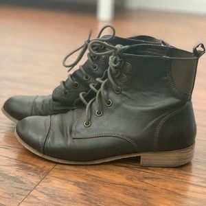 Brown Faux Leather Boots